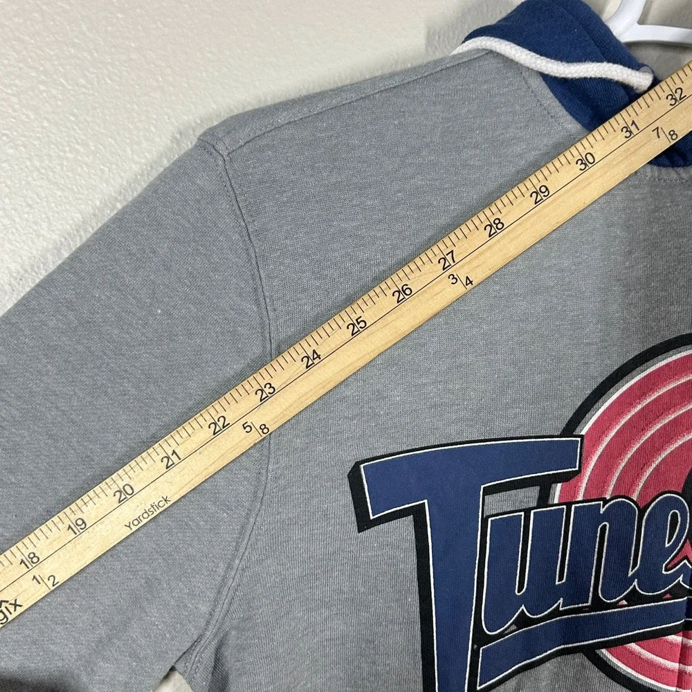 Space Jam Tune Squad BoxLunch Mens Gray Navy Blue Full Zip Hoodie Small